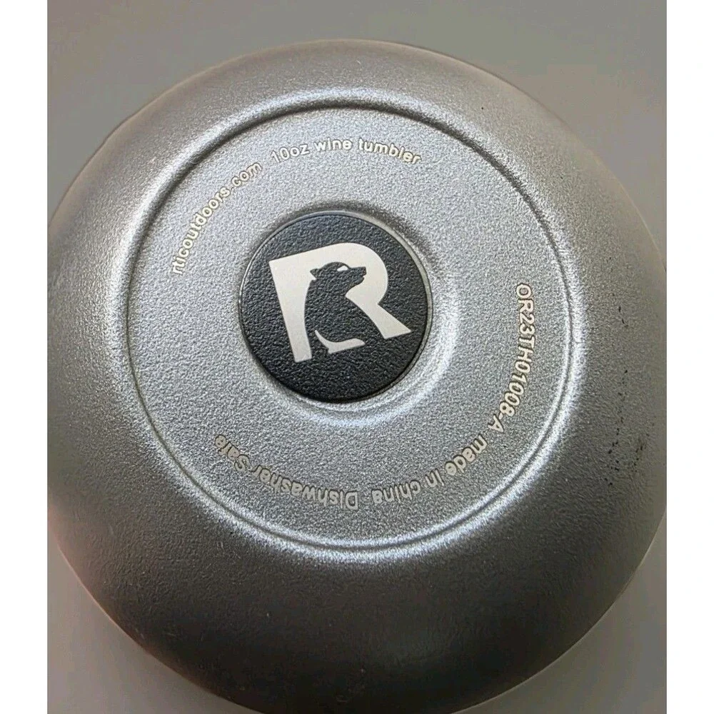 Rtic Rambler Wine Tumbler Stainless Steel w  Lid Gray Travel 10 oz Company Logo